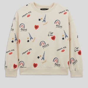 Kids Cream Graphic Sweatshirt